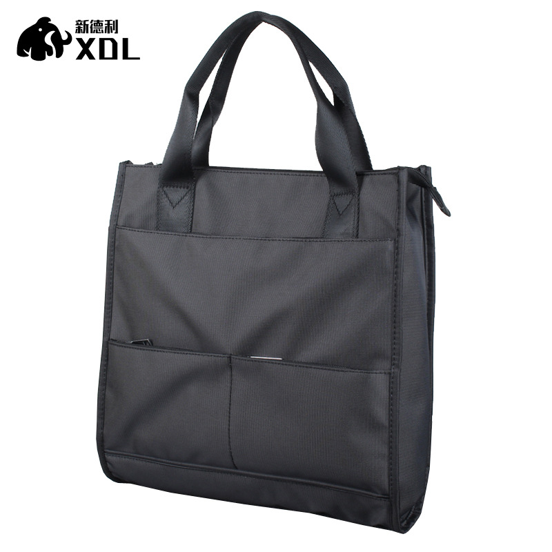 Factory Waterproof Nylon Briefcase Women's Business Commuting Handbag Multi-Pocket Sandwich Lightweight Oxford Document Bag