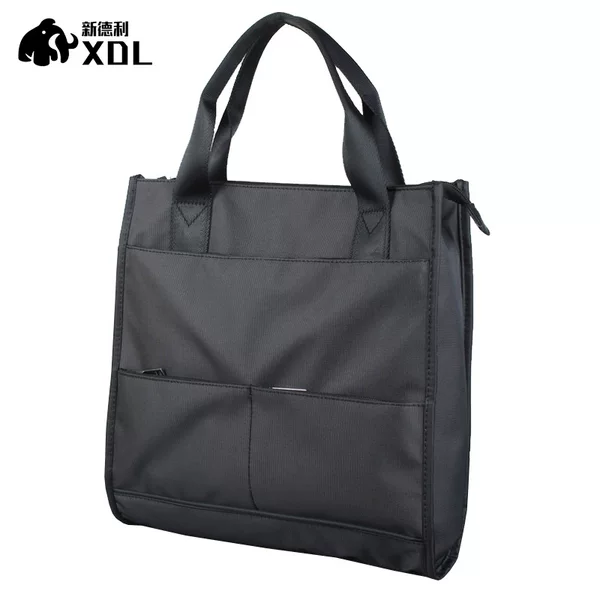 Factory Waterproof Nylon Briefcase Women's Business Commuting Handbag Multi-Pocket Sandwich Lightweight Oxford Document Bag