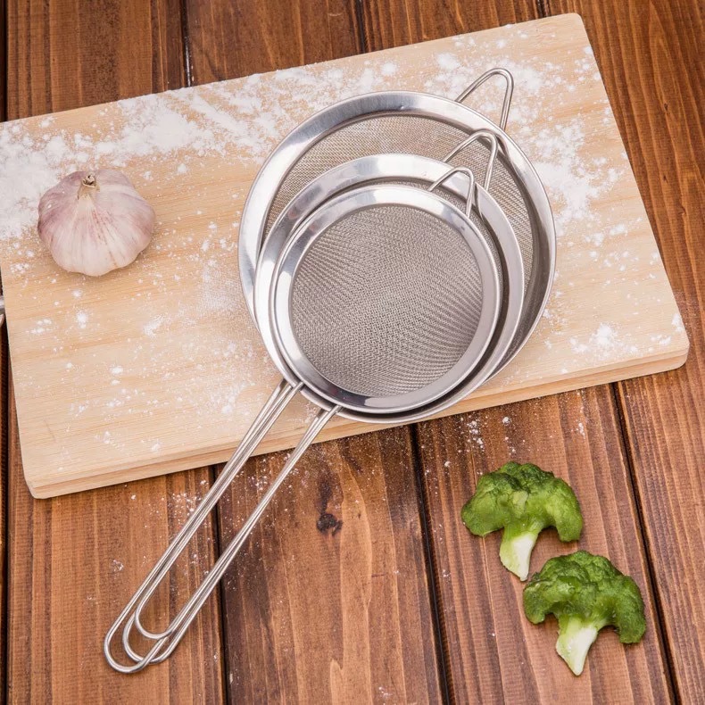 不锈钢手持筛子面粉筛果汁豆浆过滤网筛漏勺塞子油捞家用烘焙工具