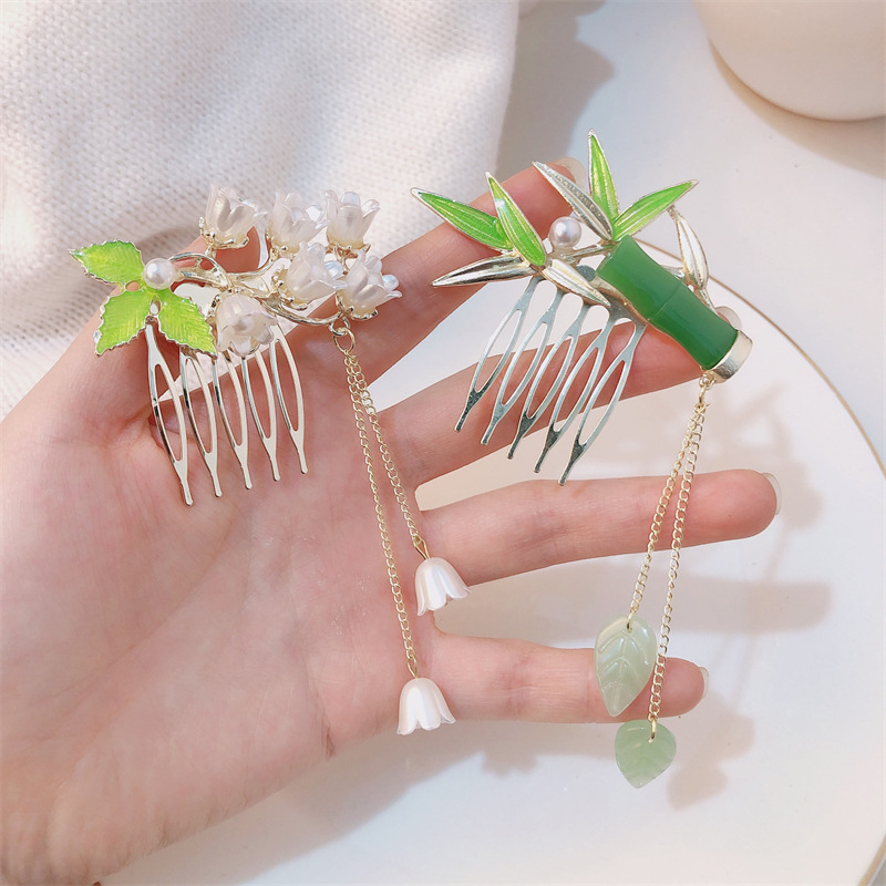 Pein de orquídea de estilo antiguo orquídea de alta sensibilidad adornamiento de cabello de verano temperamento de moda clip de cabello creativo joyas de bordilla