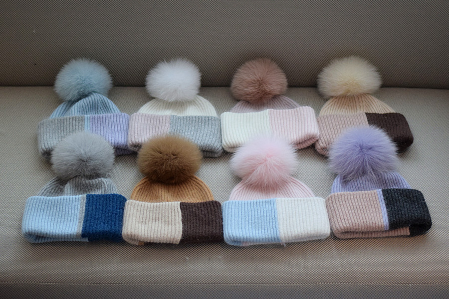 Women's Classic Style Color Block Eaveless Wool Cap display picture 1
