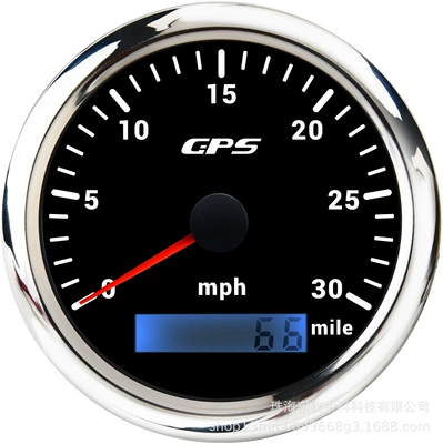 Gps Speedometer 12V/24V Universal Applicable Yacht Ship Car Motorcycle Speedometer (automobile instrument) - gps30mph-black-plate
