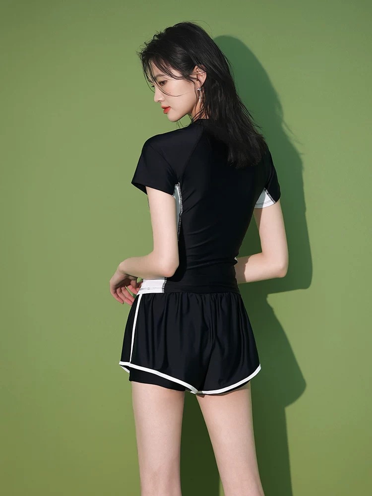 trajes de baño de mujer divididos 2024 nuevo estilo de verano piscina especial adelgazamiento cubrir el abdomen conservador deportes trajes de baño de ángulo plano mujeres