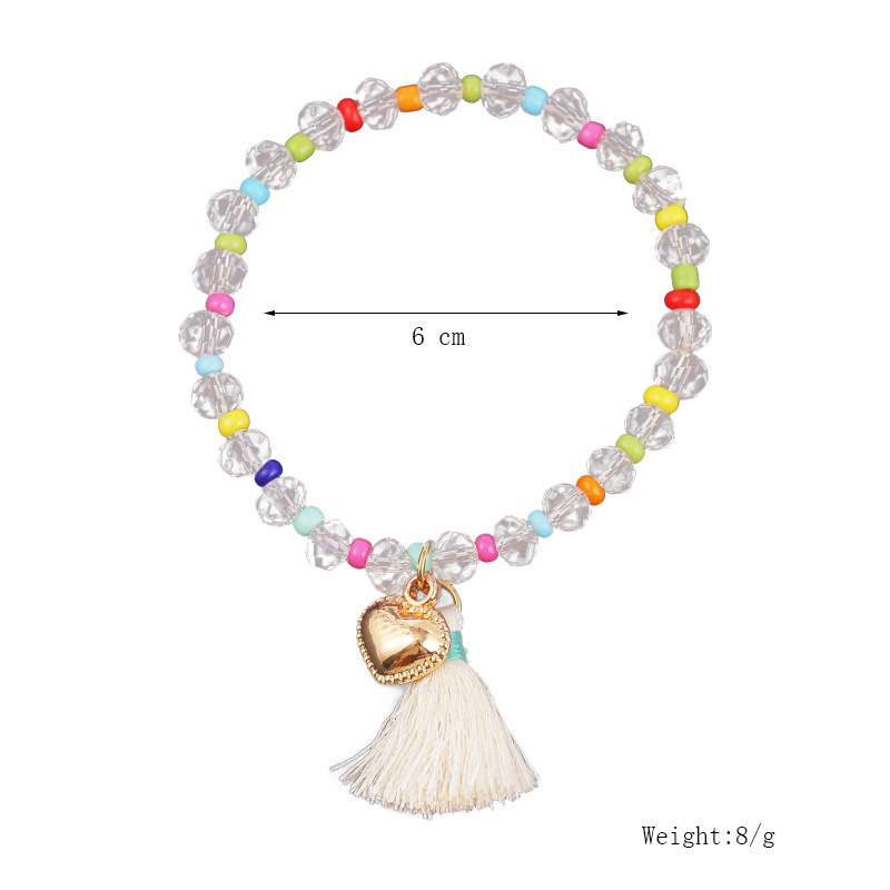 Bracelet En Forme De Coeur Avec Pompon En Cristal De Tissage Bijoux En Gros Nihaojewelry display picture 1