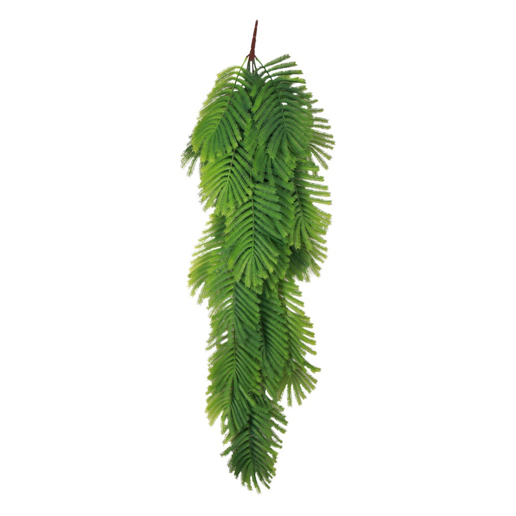 Simulación transfronteriza aguja de pino hojas Hotel planta verde decoración de la pared ratán planta verde ingeniería cola suelta girasol hoja de Acacia colgante