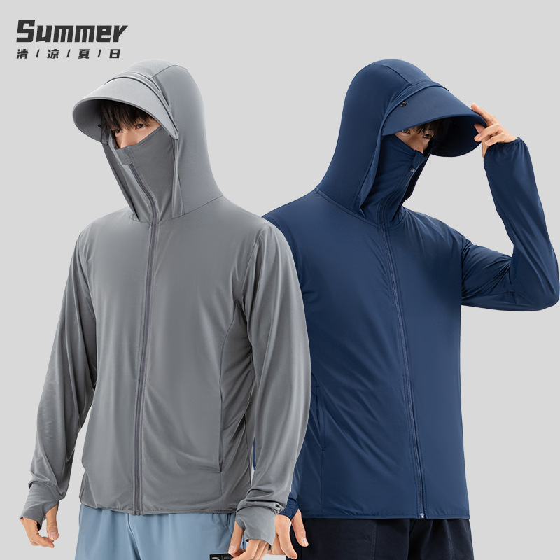 Ice Silk Sun Protection Clothing for Men 2025 Summer New Anti-Uv Thin Breathable Sun Protection Clothing Outdoor Fishing Clothing