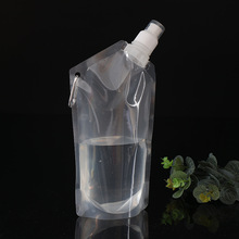 便携水袋PE折叠水户外运动爬山透明塑料水壶可印logo可折叠便携式