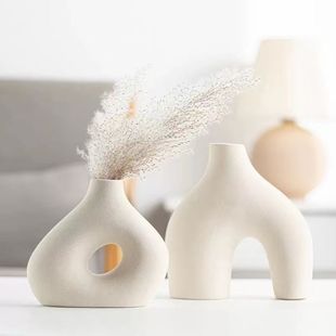 Nordic Style Ceramic Vase Flower Arrangement Ornaments High-End Niche Living Room Entrance Home Decoration Vase Ceramic Flower Vessel