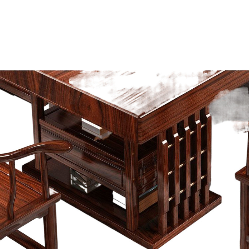 Mesa y silla de madera maciza, mesa de té china, mesa de té de oficina doméstica, mesa de té de oficina en todo uno