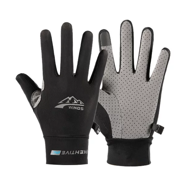 Sun Protection Gloves for Men, Summer Ice Silk Non-Slip Driving Fishing Half-Finger Gloves, Women's Thin Cycling Gloves