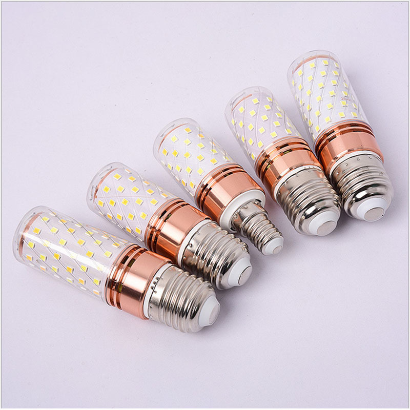e27光头强led灯泡三色变光E14小螺口12W玉米灯蜡烛泡家用节能灯