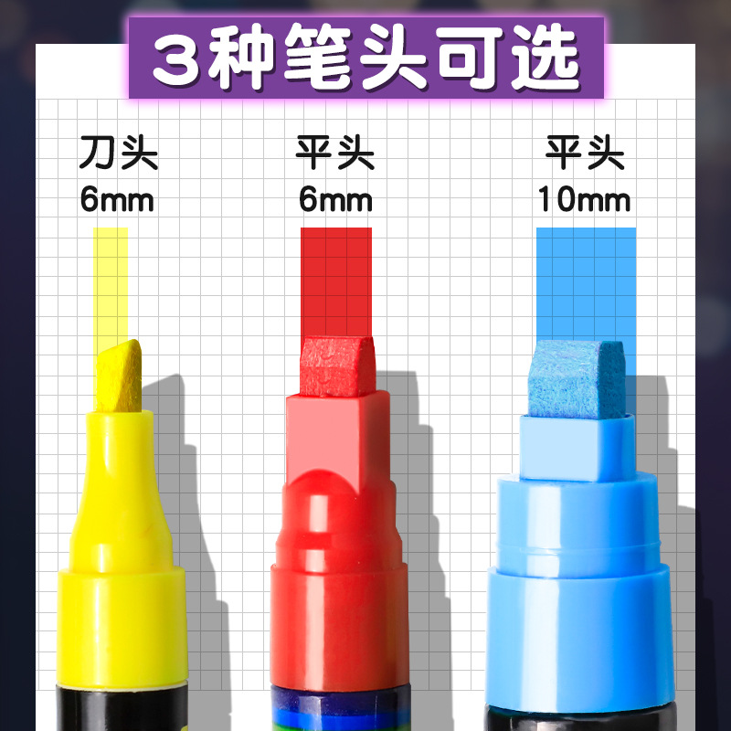 Pluma fluorescente Pluma especial Pluma de vidrio Pluma de pizarra borrable Pluma de cartelera de pizarra pequeña fluorescente Pluma de marca borrable
