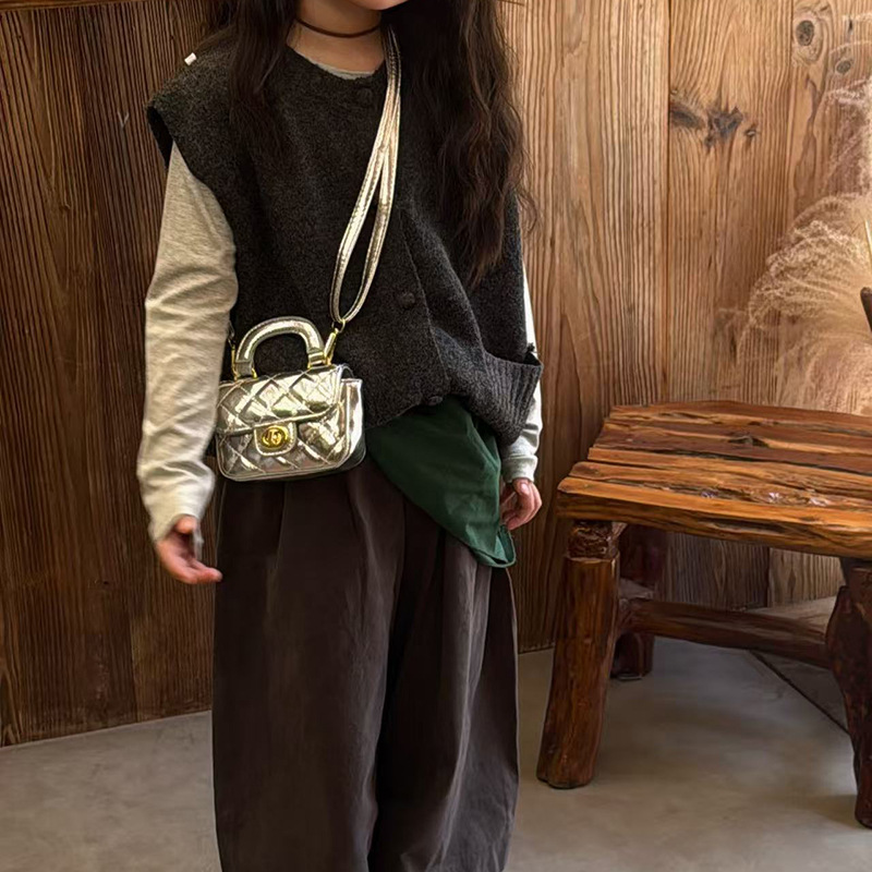 Mochila de moda de bordado de diamante para niñas, mini bolso de cadena para niños de color sólido, nuevo bolso de princesa