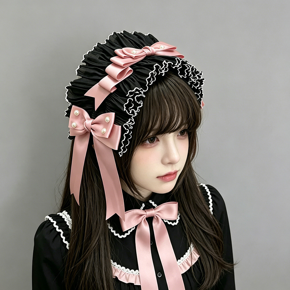 Dos dimensiones Lolita correa de cabello chica gato oreja clip de cabello cómic cosplay Lolita criada correa de cabello