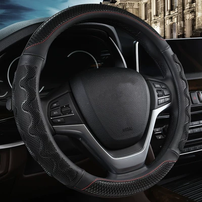 Four Seasons Car Steering Wheel Cover for X-Trail, Livina, Tiida, Sylphy, Sunny, Teana, and Qashqai Universal Steering Wheel Cover Cross-Border (Steering wheel cover) - classic-black-round-conventional