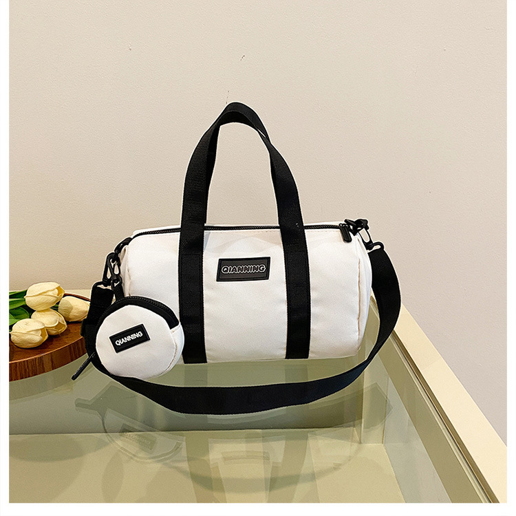 Sports style cylindrical for women 2024 new casual minimalist handbag with high aesthetic value and large capacity_voghion.com