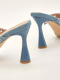 2024 New Style with European and American Slim Heels, Small and Popular Design denim pointed toe high heel sandals