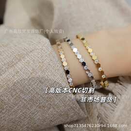 高版本V金CNC精雕尚美蜂巢手镯蜂窝镶钻无钻手环轻奢高级感不掉色