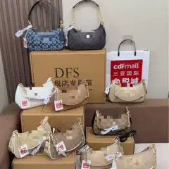 Teri Underarm Bag Mahjong Bag Fragrant Cloth Denim Blue Moon Tooth Bag Single Shoulder Cross Shoulder Chain Stray Bag Simple and Versatile