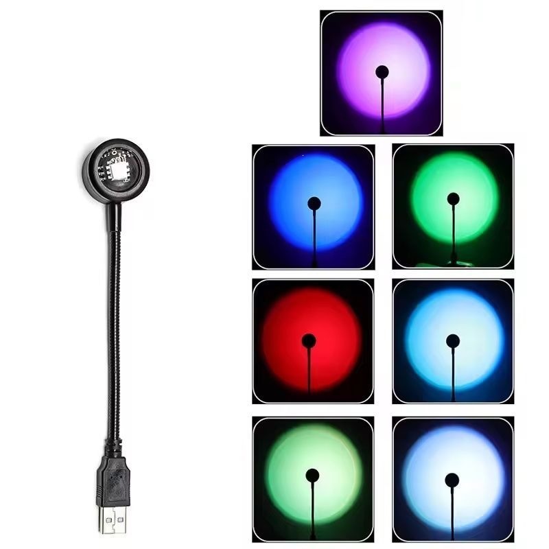 Lámpara de Noche de Atardecer USB Portátil con Luz Cálida para Dormitorio image 16