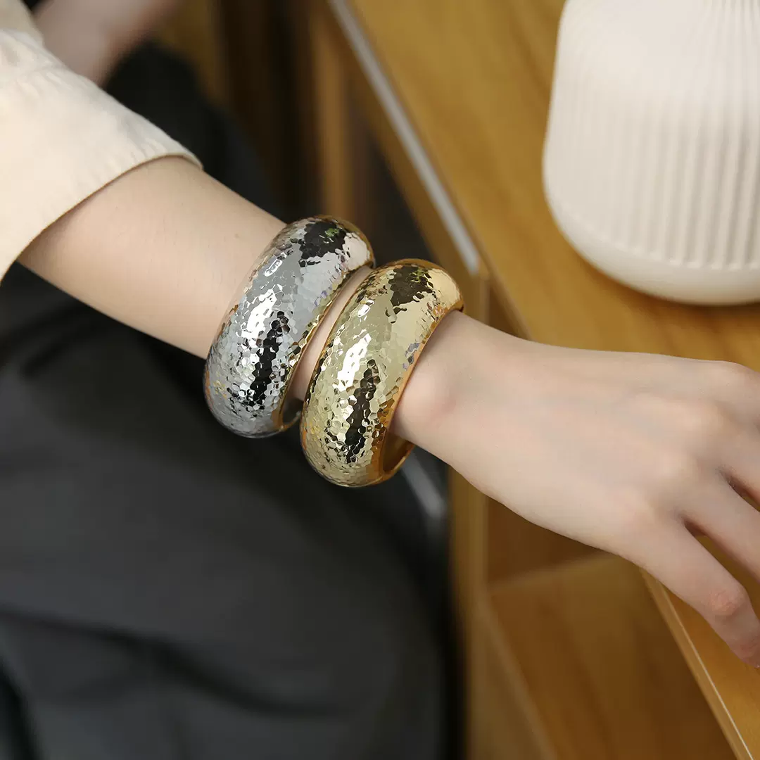 欧美夸张金属手镯宽边外贸爆款热卖手环厂家饰品批发手镯女高级感