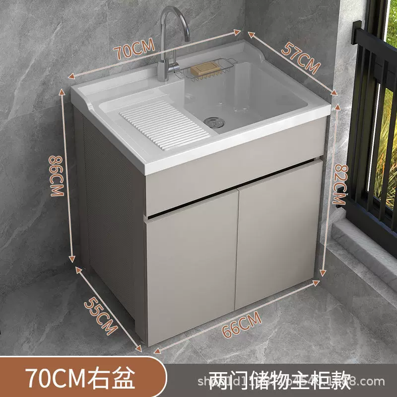 衣柜组合蜂窝搓衣板阳台洗衣机洗衣家用洗手盆一体落地搓板