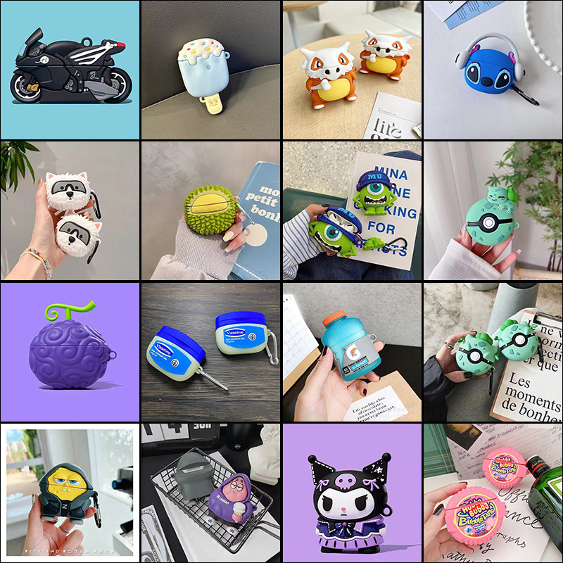 Cartoon airpods3 Generation Silicone Cute Wireless Bluetooth Headset Protective Cover for Apple Pro2 Generation Soft Outer Box