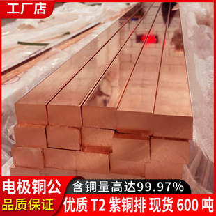 Copper Row Manufacturer T2 Mold Electrode Electric Spark Copper Male Pure Copper Row Conductive Copper C11000 Red Copper Square Rod Copper Row