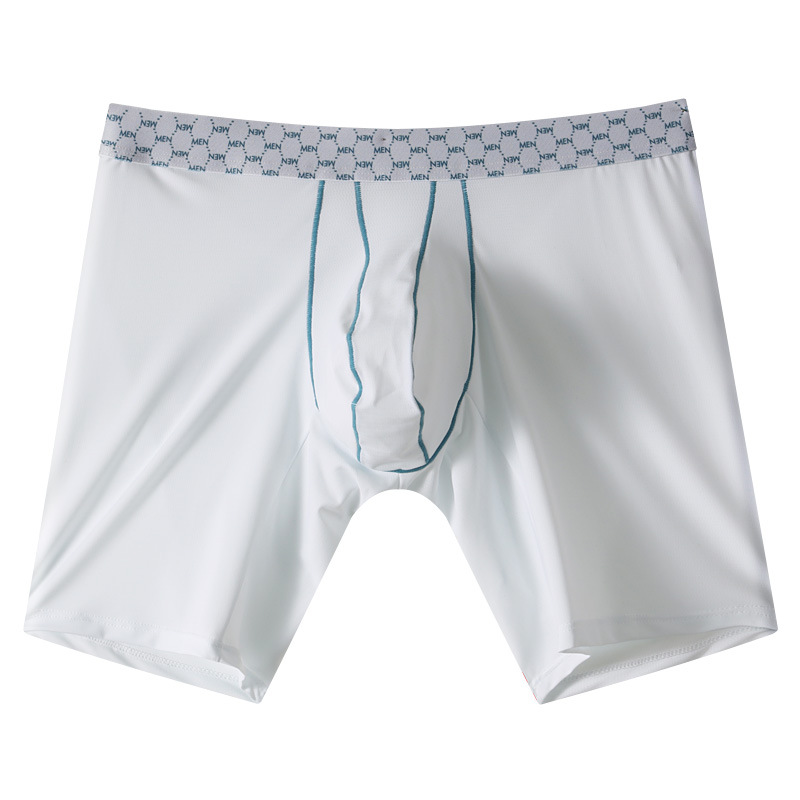 アマゾンの男性の5分のズボンは色の下着の氷の糸の中で腰の通気性の男性の足の平角の下着の大きいサイズにぶつかります。