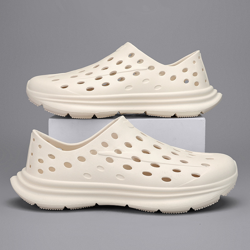 Primavera y verano hueco zapatos huecos para hombres zapatillas transpirables EVA zapatillas de playa de moda casuales suaves