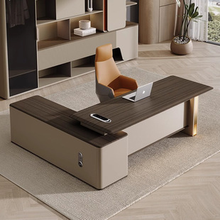 Office Desk Simple Modern Light Luxury Supervisor Manager Office Executive Desk Desk Boss Desk and Chair Combination Computer Desk