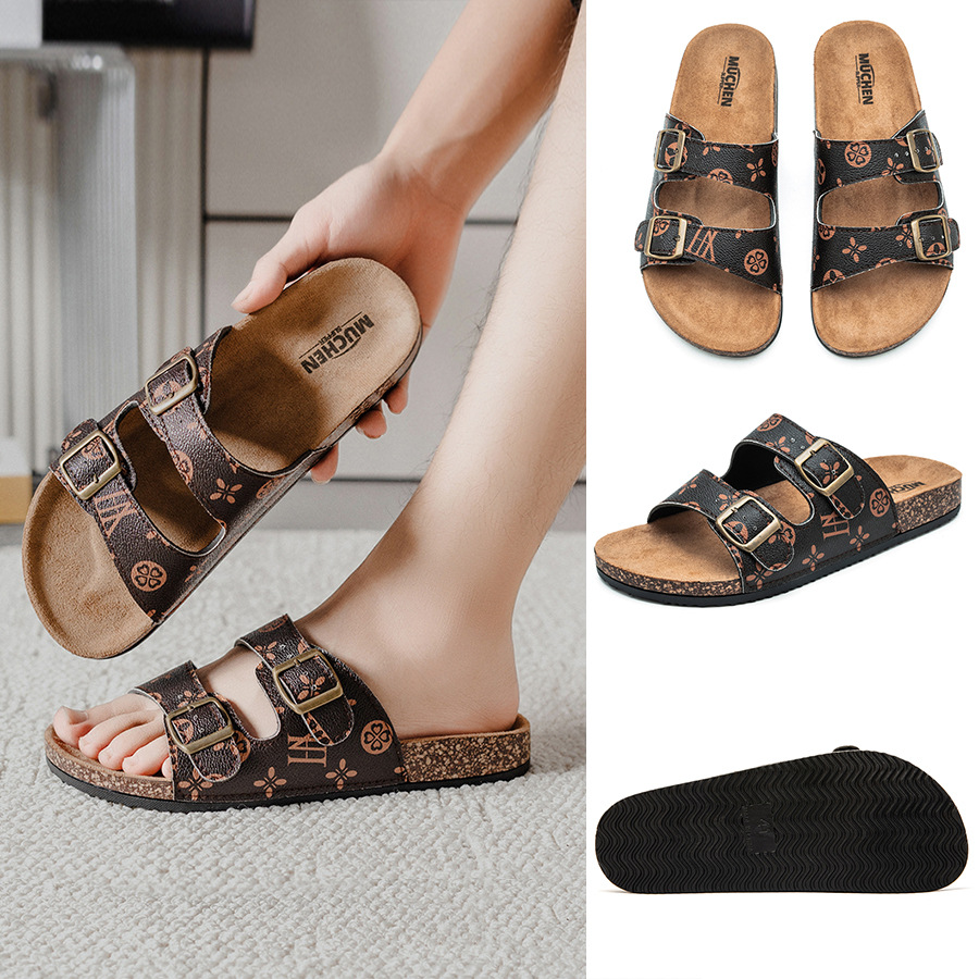 Summer Mens Cork Slippers Trendy Beach Shoes For Men And Women_voghion.com