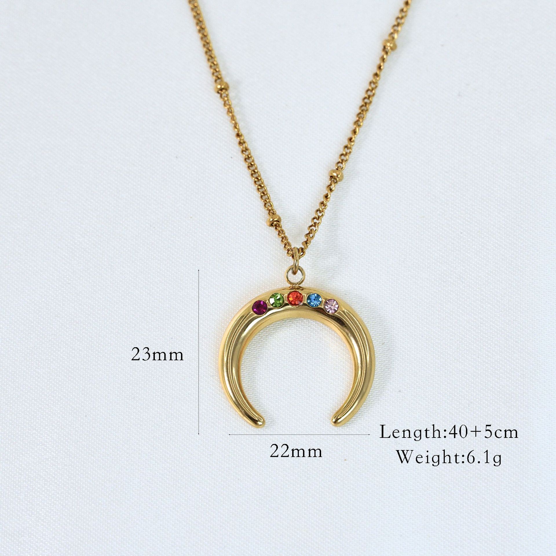 natural stone, Titanium Steel Material Retro Simple Style Color Block Natural Stone Titanium Steel Inlay Zircon Women's Rings Necklace