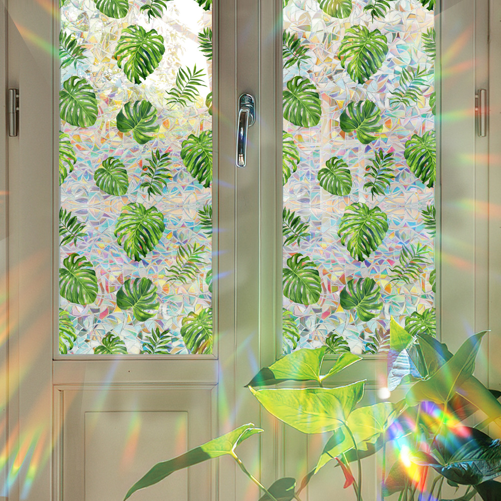 140g Weight Glass paster Home Textiles & Decor Type PVC Material Leaf Pattern Casual, Pastoral Style Casual Pastoral Leaf PVC Glass Paster Wall Art 138