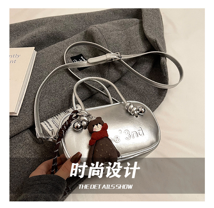 Retro soft leather solid color pillow bag for women, 2025 new trendy and fashionable single-shoulder crossbody bag, versatile hand-held bowling bag Item Picture