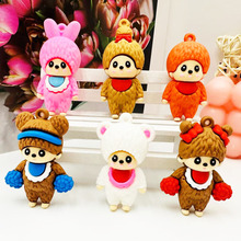 新款可爱蒙奇奇公仔软胶钥匙扣挂件包包挂件汽车钥匙链挂件批发