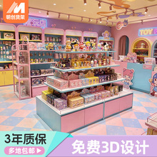 玩具陈列柜文具店专用货架中岛双面盲盒展示架公仔手办三层流水台