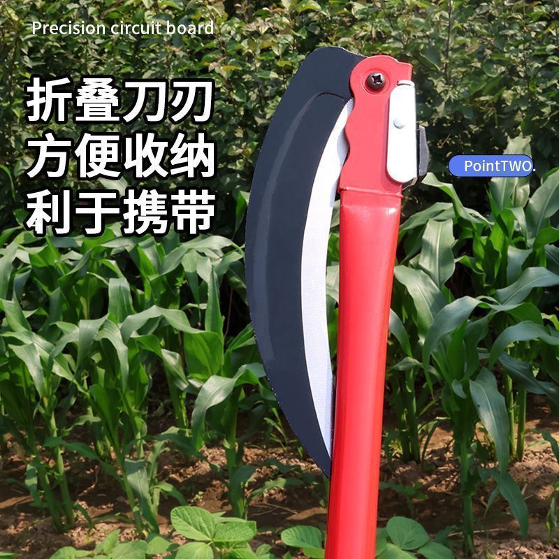折りたたみ鎌農家屋外小麦刈り草刈りナイフマンガン鋼屋外ナイフツール除草ナイフ小さな鎌|undefined