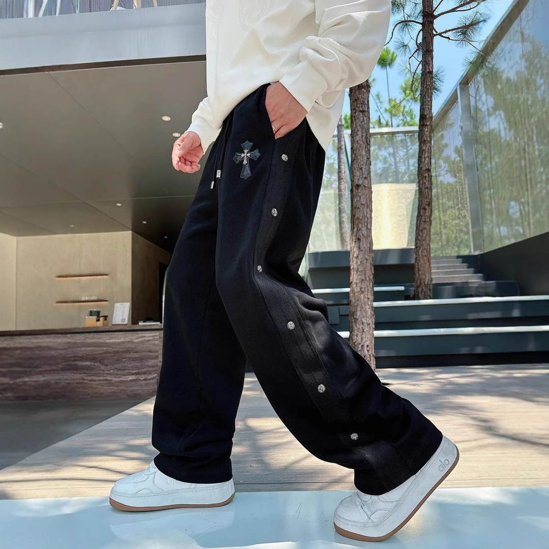 Autumn Hot Item Cross-Stitched Beach Pants Men's Loose Casual Pants National Trend Sports Casual Simple Versatile