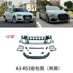 Audi A3 2017-2019 RS3 ön bamper, mərkəzi barmaqlıq, ön kürək, çənə buynuzu.