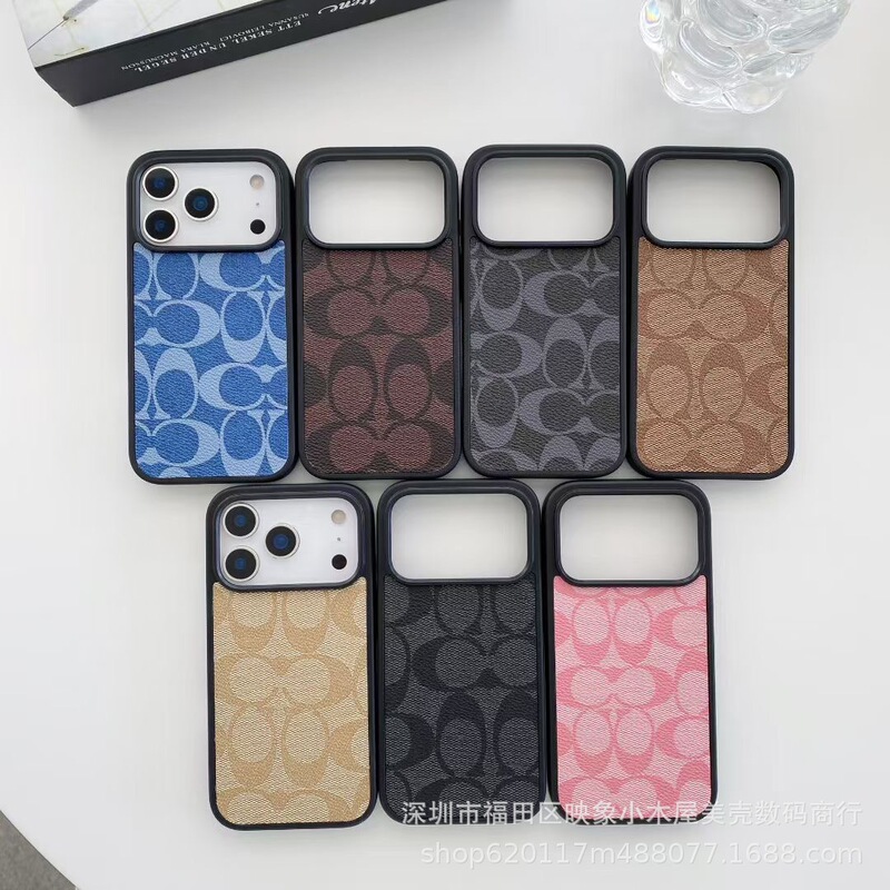 New European and American Big-Name Iphone17Promax Mobile Phone Case Leather Texture Cover Iphone14 Trendy Mobile Phone Case