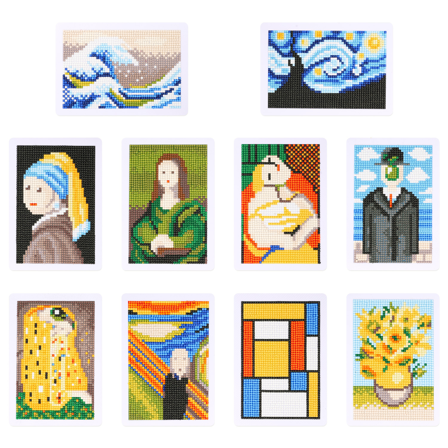 Nuevo mini decoración doméstica de diamante colorido sin marco DIY pegatinas de ladrillo de diamante redondo pegatinas de pintura