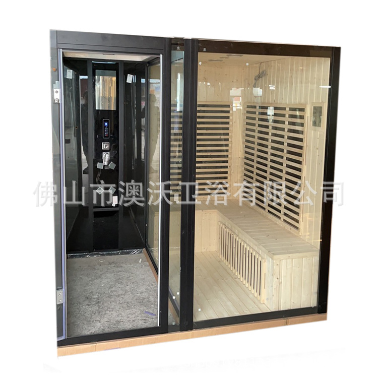Ducha húmeda y seca sala de combinación sauna integrado de doble uso multifuncional luz onda sala de ducha saunaroom