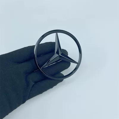 Car logo – rear emblem of hybrid vehicles - standard-remarks-on-model-year-three-pronged-rear-mark-bright-black