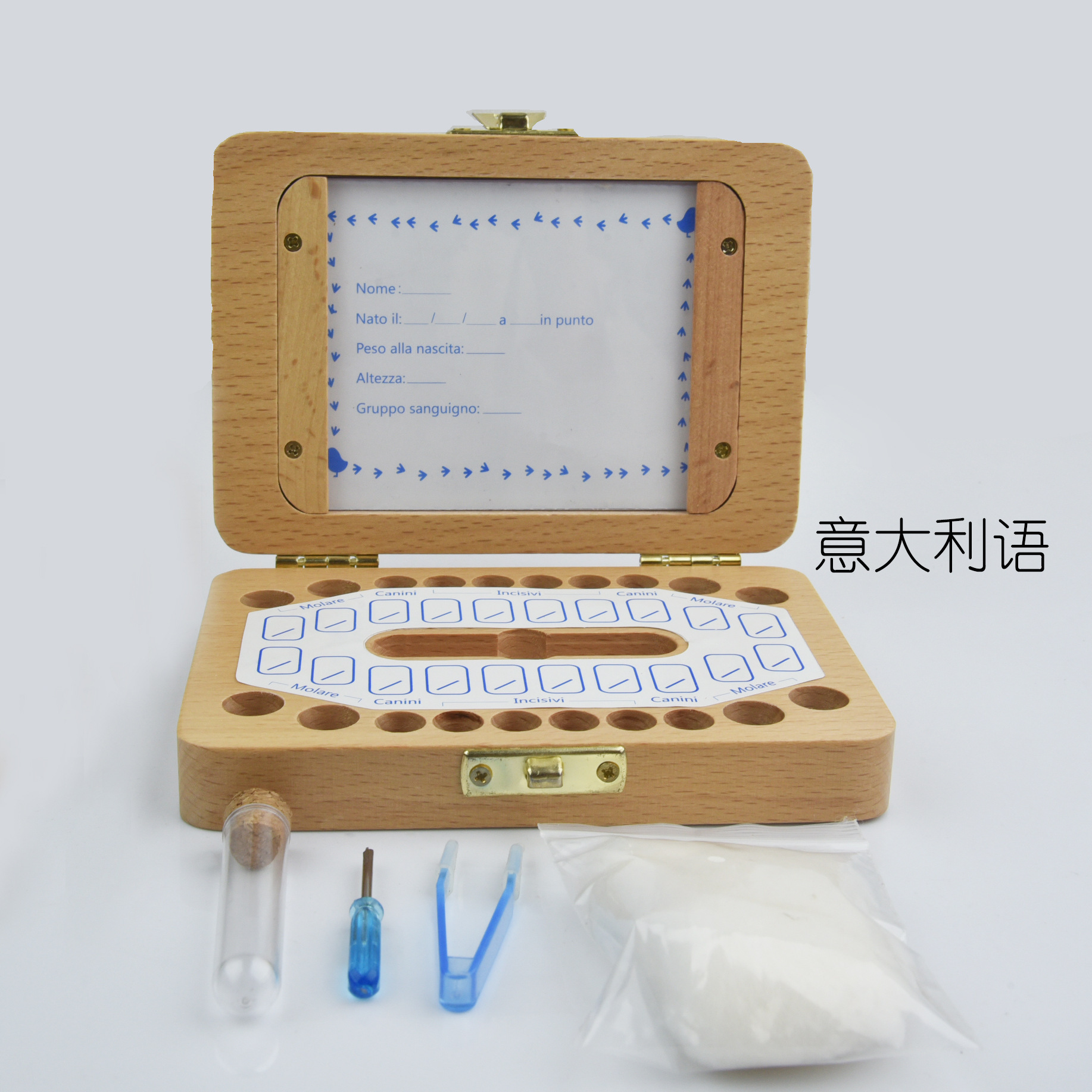 Doce zodiaco de madera para hombres y mujeres, lanugo de bebé, caja de almacenamiento de dientes temporales, caja de colección de cordón umbilical de bebé de bebé personalizado