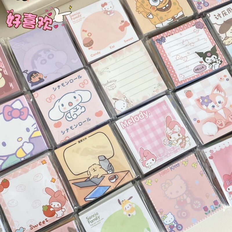 Little Red Book same style sticky note lucky bag strong adhesive tearable cartoon N times stickers girl heart cute hand account Note Book