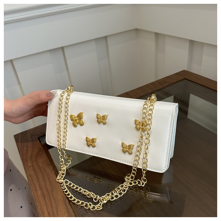 Trendy fashionable butterfly chain small square niche and beautiful French stick shoulder crossbody bag, women's bag_voghion.com