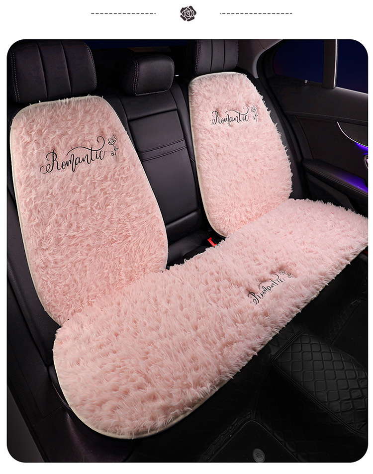 Car Seat Cushion Autumn and Winter Plush Warm Car Seat Cushion Popular Accessible Luxury High-End Bow Car Seat Cover