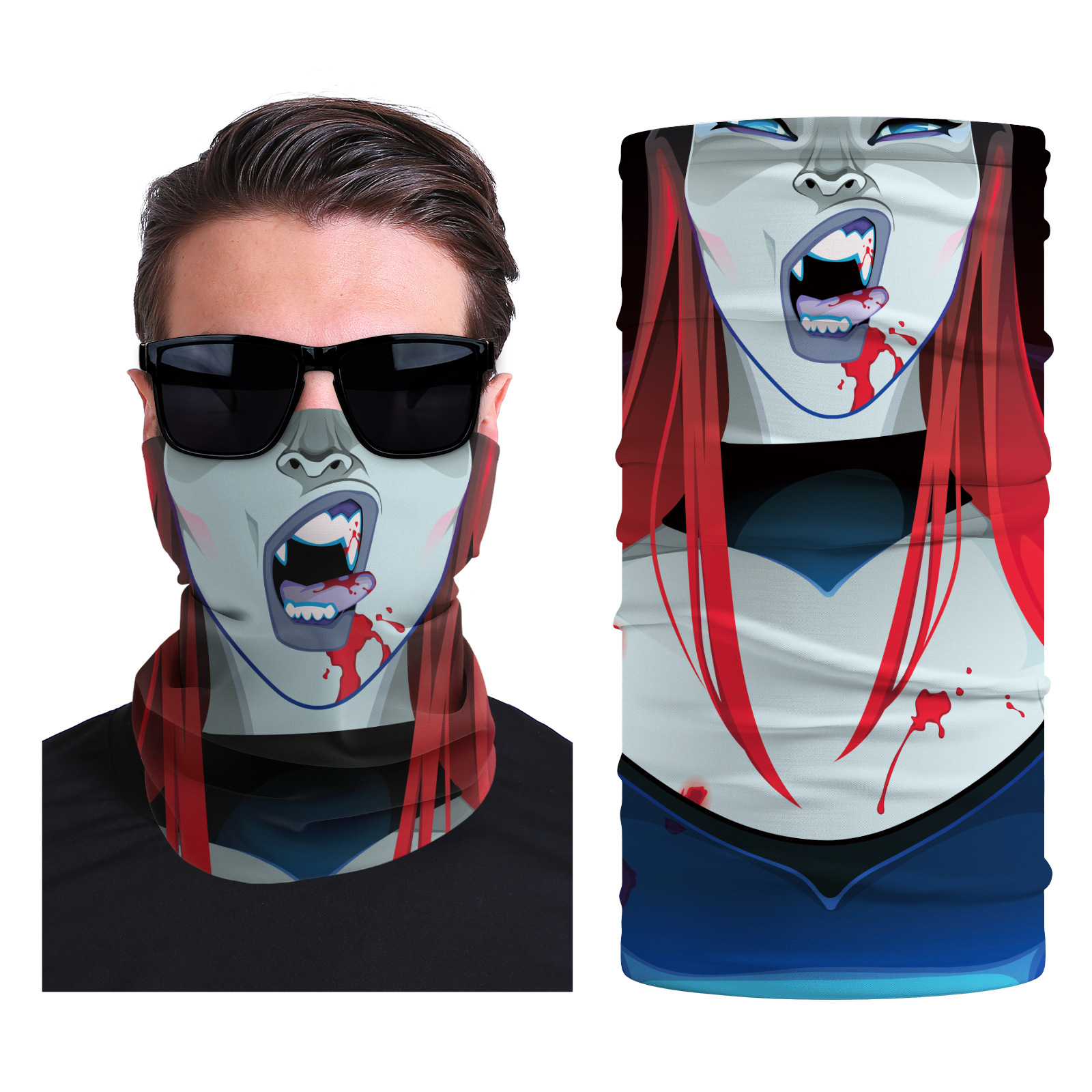 Xun hui transfronterizo media cara cráneo bufanda mágica sombrilla de viaje al aire libre máscara de equitación cuello de protección uv