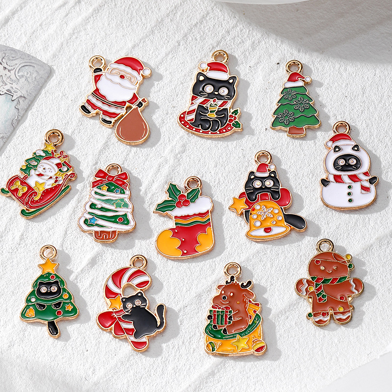 12g Weight Pendant Jewelry Making Type DIY Jewelry Accessories Classification 10 PCS/Package Quantity Alloy Material Christmas Festival Santa Claus Pattern Enamel Design Cartoon Style Style 10 PCS/Package Alloy Santa Claus Pendant 无